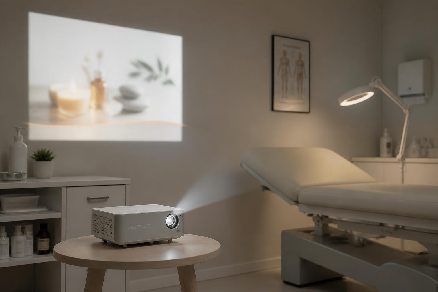 découvrez le mini vidéoprojecteur acer, idéal pour une projection discrète et efficace en salle de soins. compact et performant, il facilite vos présentations sans perturber l'environnement.