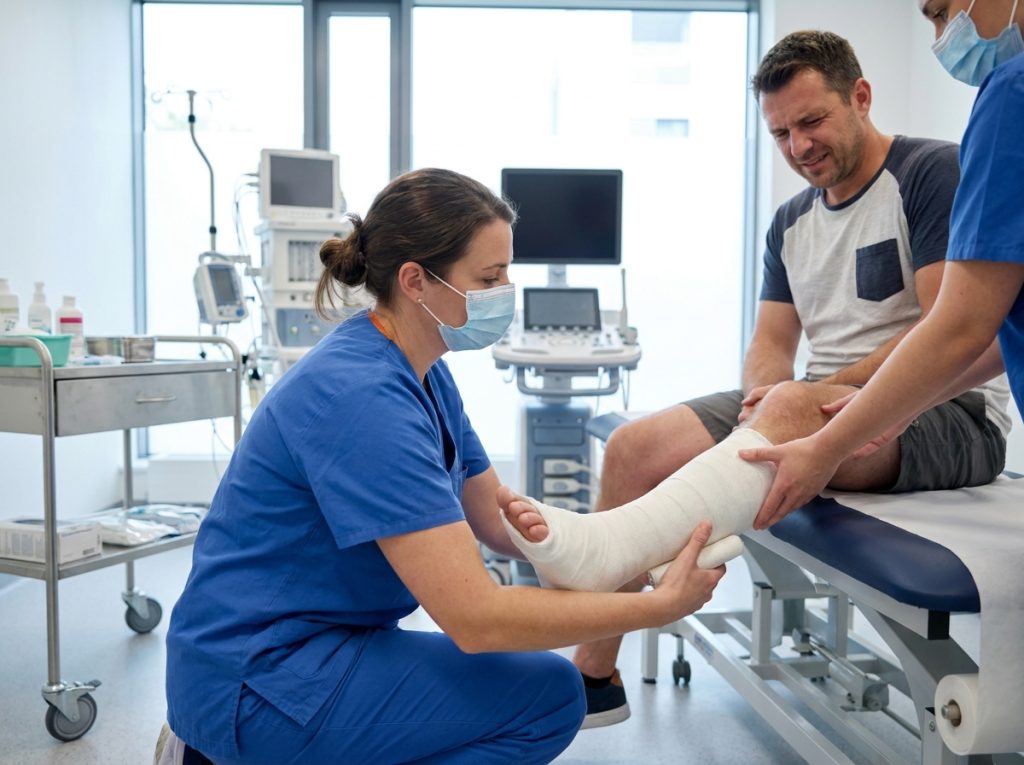 fracture jambe immobilisation